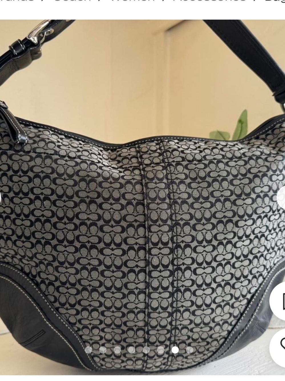 Classic Coach Black and Gray Shoulder Bag - Picture 2 of 11